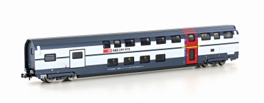 Hobbytrain H25128 - N - Doppelstockwagen IC 2000 mit Gepäckabteil 1.Kl., SBB, Ep. V-VI